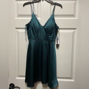 Satin Green Dress